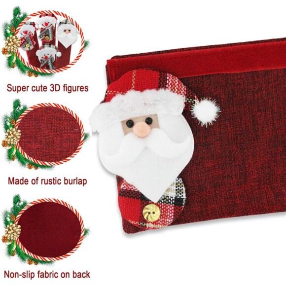 Christmas Fridge Handle Covers‎ - Santa & Snowman Kitchen Decor, Set of 6 - Picture 3 of 8